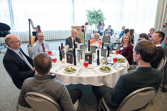 Brent & Marybeth Jones are recognized for their contribution to the Arts at the annual Snow Society Banquet at BYU-Idaho.