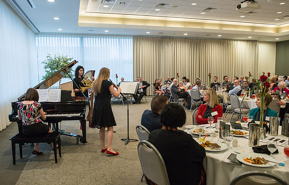 Brent & Marybeth Jones are recognized for their contribution to the Arts at the annual Snow Society Banquet at BYU-Idaho.