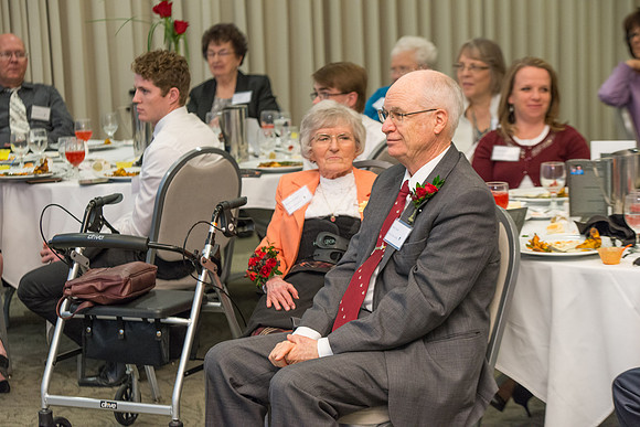 Brent & Marybeth Jones are recognized for their contribution to the Arts at the annual Snow Society Banquet at BYU-Idaho.