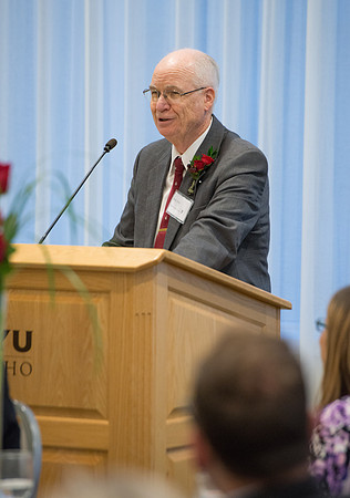 Brent & Marybeth Jones are recognized for their contribution to the Arts at the annual Snow Society Banquet at BYU-Idaho.