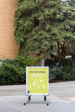 Marketing Signs on campus.