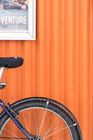 A bike sits outside the ORC waiting to be rented.