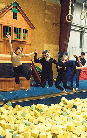 Students in the Rexburg YSA 20th Ward enjoyed a Closing Social at the Madison Gymnastics Center and Rock Climbing Wall.