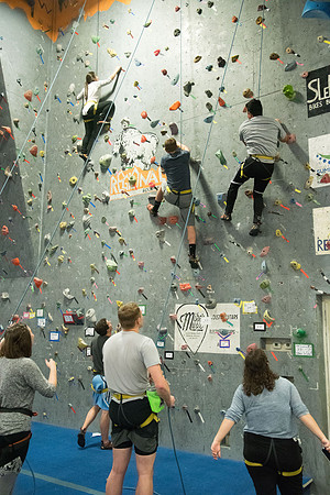 Students in the Rexburg YSA 20th Ward enjoyed a Closing Social at the Madison Gymnastics Center and Rock Climbing Wall.