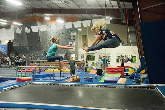 Students in the Rexburg YSA 20th Ward enjoyed a Closing Social at the Madison Gymnastics Center and Rock Climbing Wall.