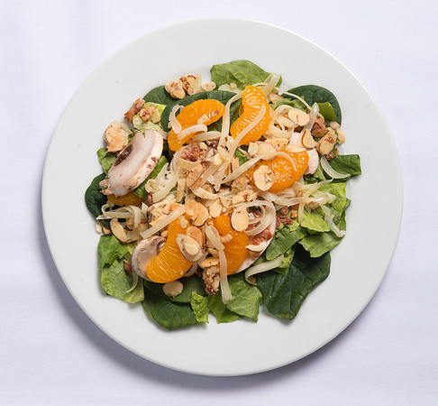 BYU-Idaho Food Service Catering. Signature SpinachSalad Our most popular Salad. Fresh mixed Salad Greens with Spinach. Layered with Bacon Bits, shredded Swiss Cheese, sliced Mushrooms, Mandarin Orange