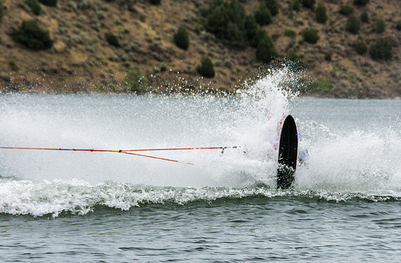 Waterskiing at Ririe Reservoir with BYU-Idaho's President Henry J Eyring. Video shoot for his Fall semester devotional promo video. - Aug 2019