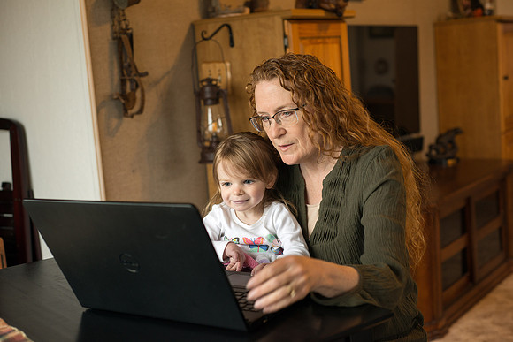 Over 30, Pathway student Karen Peacock, with her grand children.