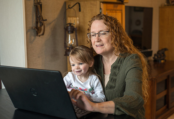 Over 30, Pathway student Karen Peacock, with her grand children.