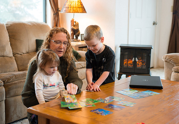 Over 30, Pathway student Karen Peacock, with her grand children.