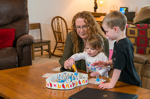 Over 30, Pathway student Karen Peacock, with her grand children.