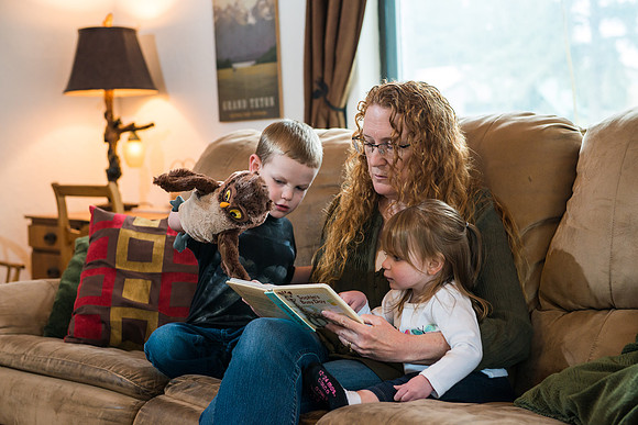 Over 30, Pathway student Karen Peacock, with her grand children.