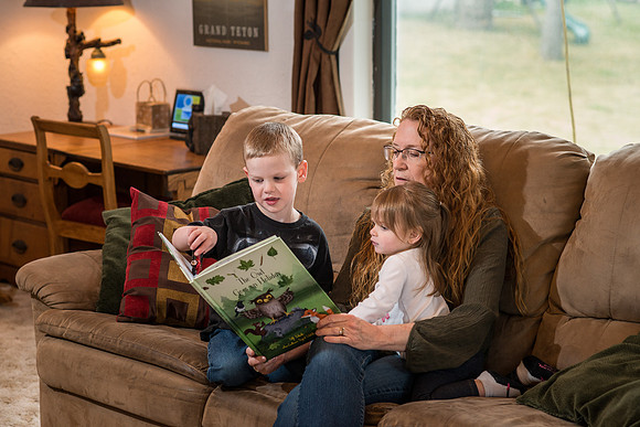 Over 30, Pathway student Karen Peacock, with her grand children.