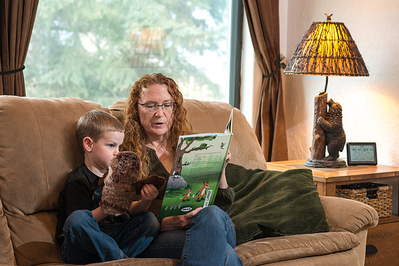 Over 30, Pathway student Karen Peacock, with her grand children.