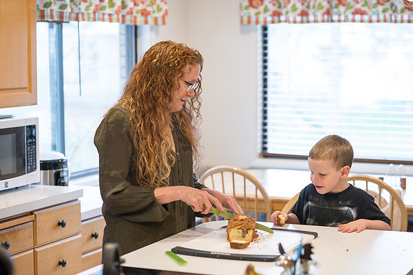 Over 30, Pathway student Karen Peacock, with her grand children.