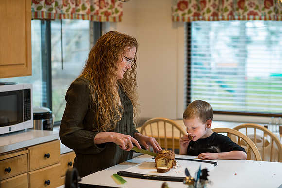 Over 30, Pathway student Karen Peacock, with her grand children.