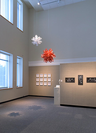 An art exhibit in the Spori building's art gallery.
