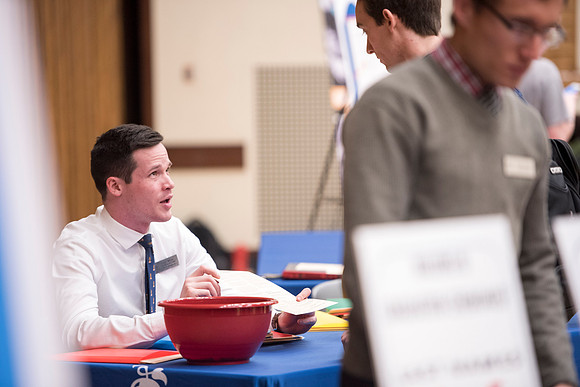 Graduates come to Gradfest to collect their cap and gown and finalize plans for graduation.