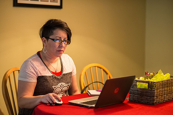 Pathway student, Marcela Avila in her home.