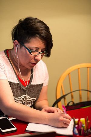 Pathway student, Marcela Avila in her home.