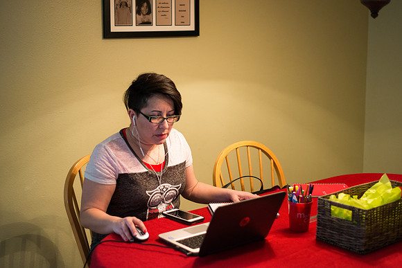 Pathway student, Marcela Avila in her home.