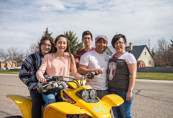 Pathway student, Marcela Avila with her husband and three kids.