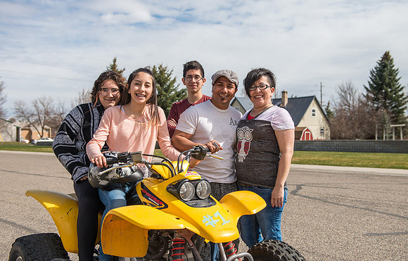 Pathway student, Marcela Avila with her husband and three kids.
