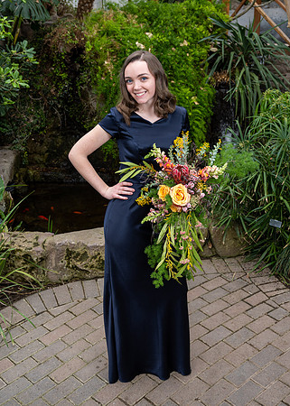 Apparel Entrepreneurship majors create their own clothing designs and model them in the Benson greenhouse.