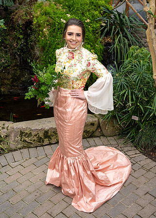 Apparel Entrepreneurship majors create their own clothing designs and model them in the Benson greenhouse.