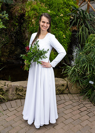 Apparel Entrepreneurship majors create their own clothing designs and model them in the Benson greenhouse.