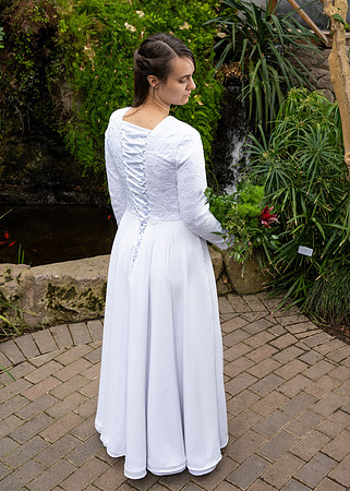 Apparel Entrepreneurship majors create their own clothing designs and model them in the Benson greenhouse.