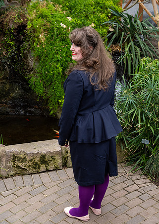 Apparel Entrepreneurship majors create their own clothing designs and model them in the Benson greenhouse.