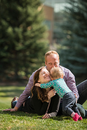 Jon and Marissa Garling and their one year old daughter, Jade in the Ricks Horticulture Gardens.