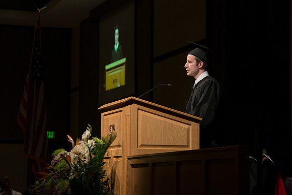 College of Language and Letters Convocation in the Manwaring Center Ballroom. Student Speaker: Jaron Judkins, English