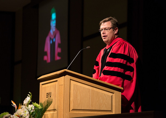 College of Language and Letters Convocation in the Manwaring Center Ballroom. President Clark G. Gilbert