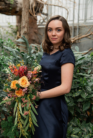 BYUI bridal students model the dresses they made for Sister Orme's bridal sewing class.