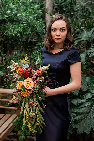 BYUI bridal students model the dresses they made for Sister Orme's bridal sewing class.