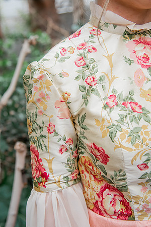 BYUI bridal students model the dresses they made for Sister Orme's bridal sewing class.