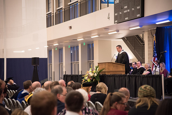 Psychology, Sociology and Social Work Convocation Ceremony in the BYU-I Center gym.