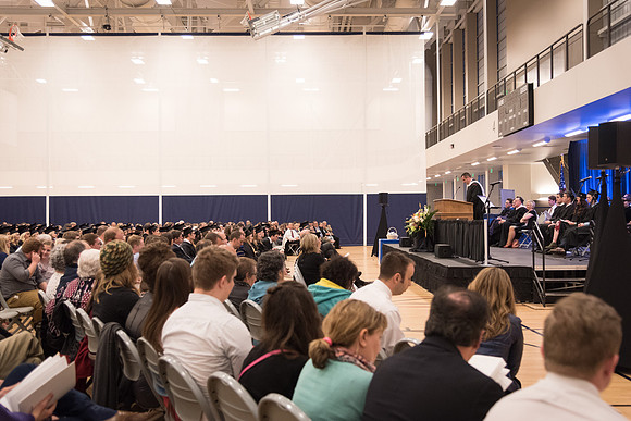 Psychology, Sociology and Social Work Convocation Ceremony in the BYU-I Center gym.