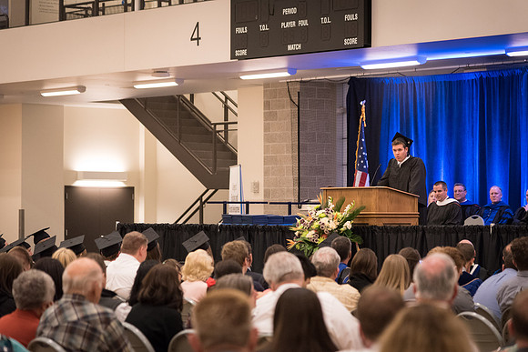 Psychology, Sociology and Social Work Convocation Ceremony in the BYU-I Center gym.