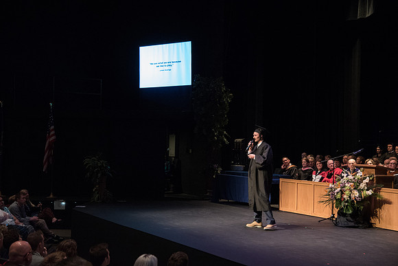 Performing and Visual Arts Convocation Ceremony in the Snow Drama Theatre.