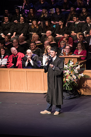 Performing and Visual Arts Convocation Ceremony in the Snow Drama Theatre.