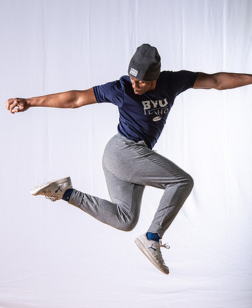 Action shot for new full size displays in Hart Building.