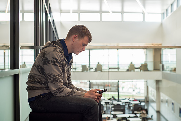 A student in the Science and Technology Center. 2017