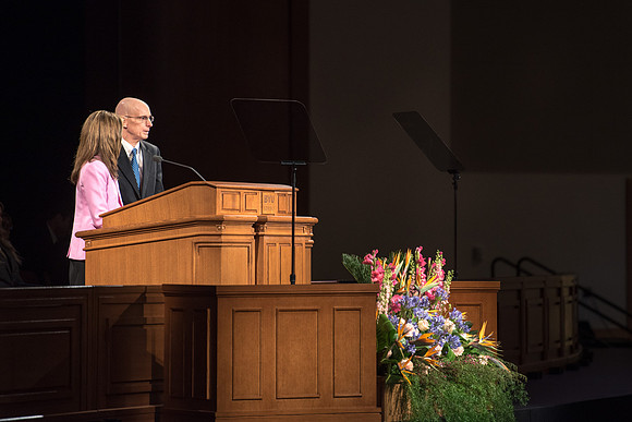 First devotional of the Spring 2017 semester. President and Sister Eyring challenged students to interact with one another.
