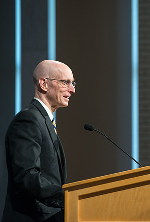 New Freshman and their parents gather in the Taylor Chapel and recieve a welcoming by President and Sister Henry J Eyring.