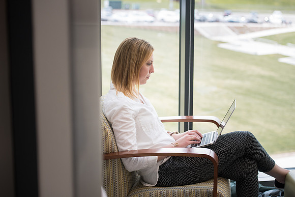 Students get back to school and begin their studies in the Science and Technology Building.