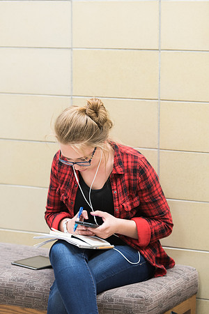 Students get back to school and begin their studies in the Science and Technology Building.
