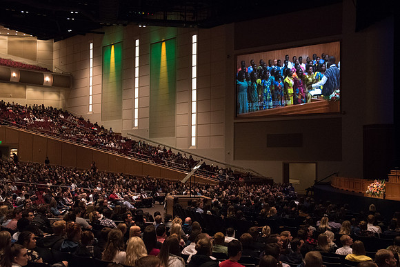 Devotional musical number was a live broadcast of BYU Pathway Worldwide students choir in Accra, Ghana. April 2017